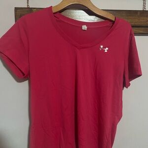 WOMENS UNDER ARMOR PINK SHIRT SIZE LARGE